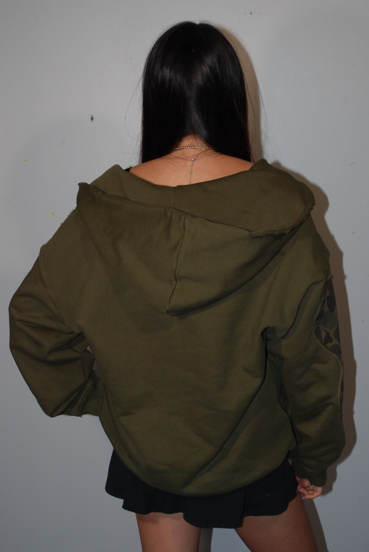Olive Camo Zip Up