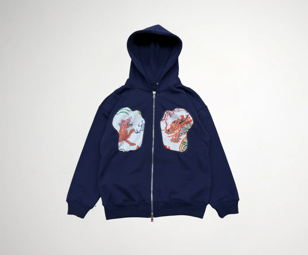 NAVY dragon zip up