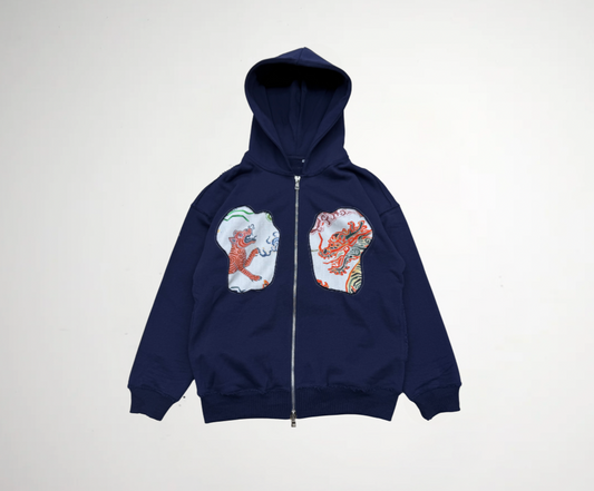 NAVY dragon zip up